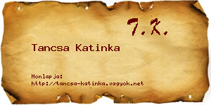 Tancsa Katinka névjegykártya